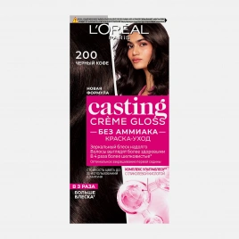Стойкая краска-уход для волос L’Oreal Paris Casting Creme Gloss без аммиака оттенок 200 Черный кофе