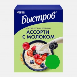 Каша Быстров овсяная Ассорти с молоком 6шт*40г
