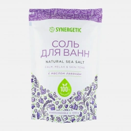 Морская соль для ванн с маслом лаванды Synergetic 1кг