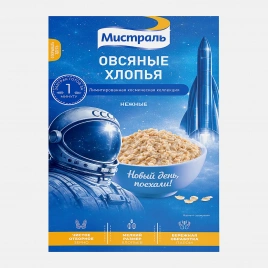 Хлопья Нежные овсяные Мистраль 400г