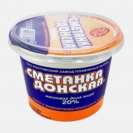 Продукт Донская молокосодержащий с заменителем молочного жира по телхнологиям сметаны 20% 800г