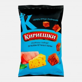 Сухарики ржаные Холодец/Бекон/Ветчина с сыром Кириешки 100г в ассортименте