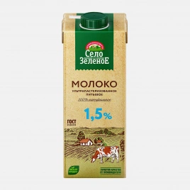 Молоко Село Зеленое ультрапастеризованное 1.5% 950мл