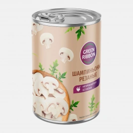 Шампиньоны резаные Green Ribbon 400г