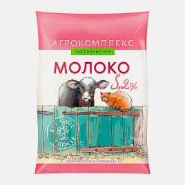 Молоко Агрокомплекс пастеризованное 3.2% 900мл