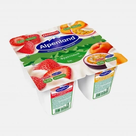 Йогурт Alpenland Клубника/Персик маракуйя 0.3% 95г