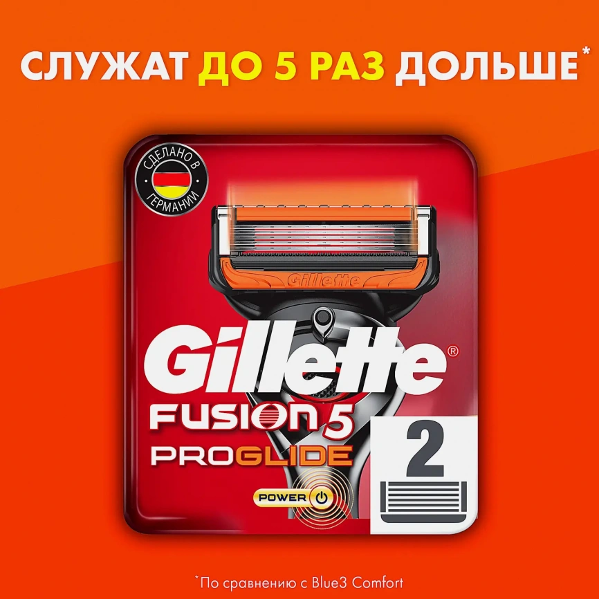 Кассеты для бритья Gillette Fusion 5 ProGlide Power 2шт фото 2