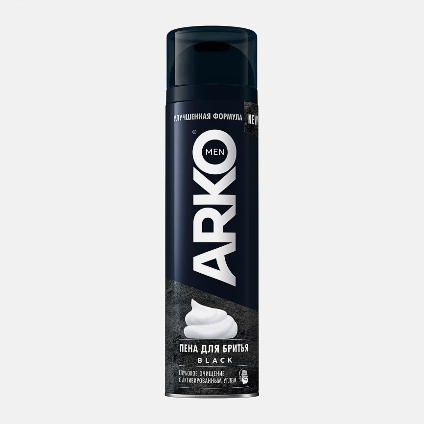 Пена для бритья Arko Men Black с активированным углем 200мл фото 1