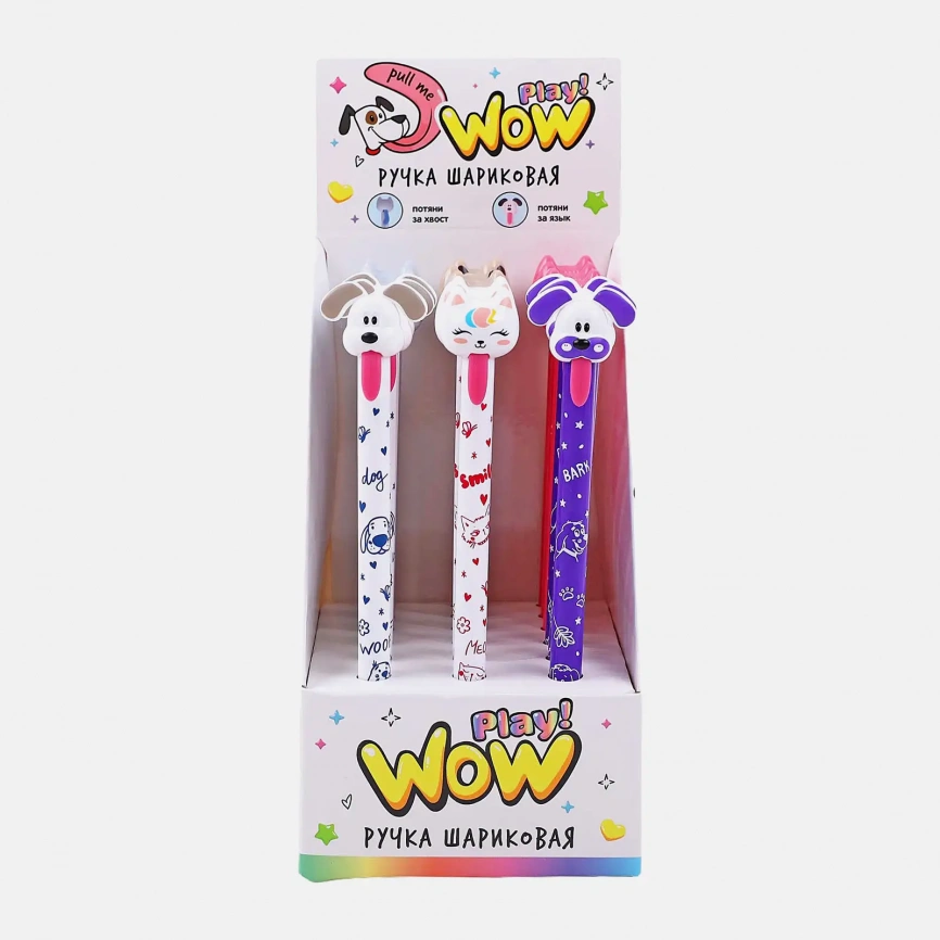 Шариковая ручка 0.7мм синяя Cats&Dogs автоматическая WowPlay! в ассортименте фото 3