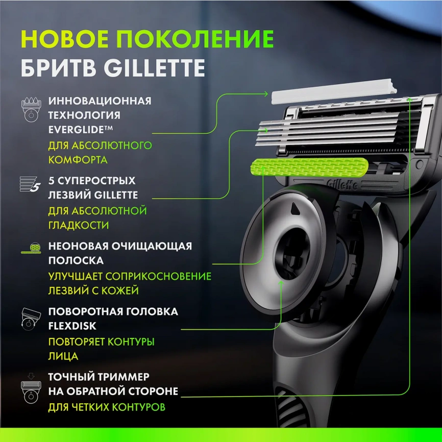Безопасная бритва с 1 сменной кассетой Gillette Labs фото 4