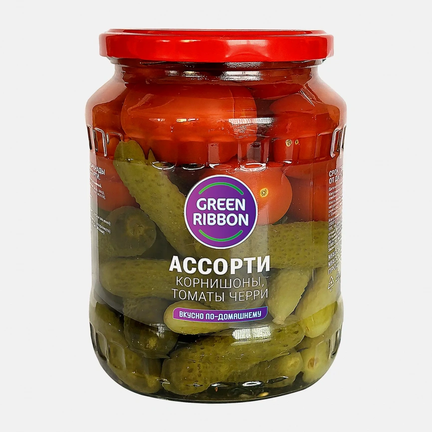 Ассорти Green Ribbon корнишоны черри 680г фото 1
