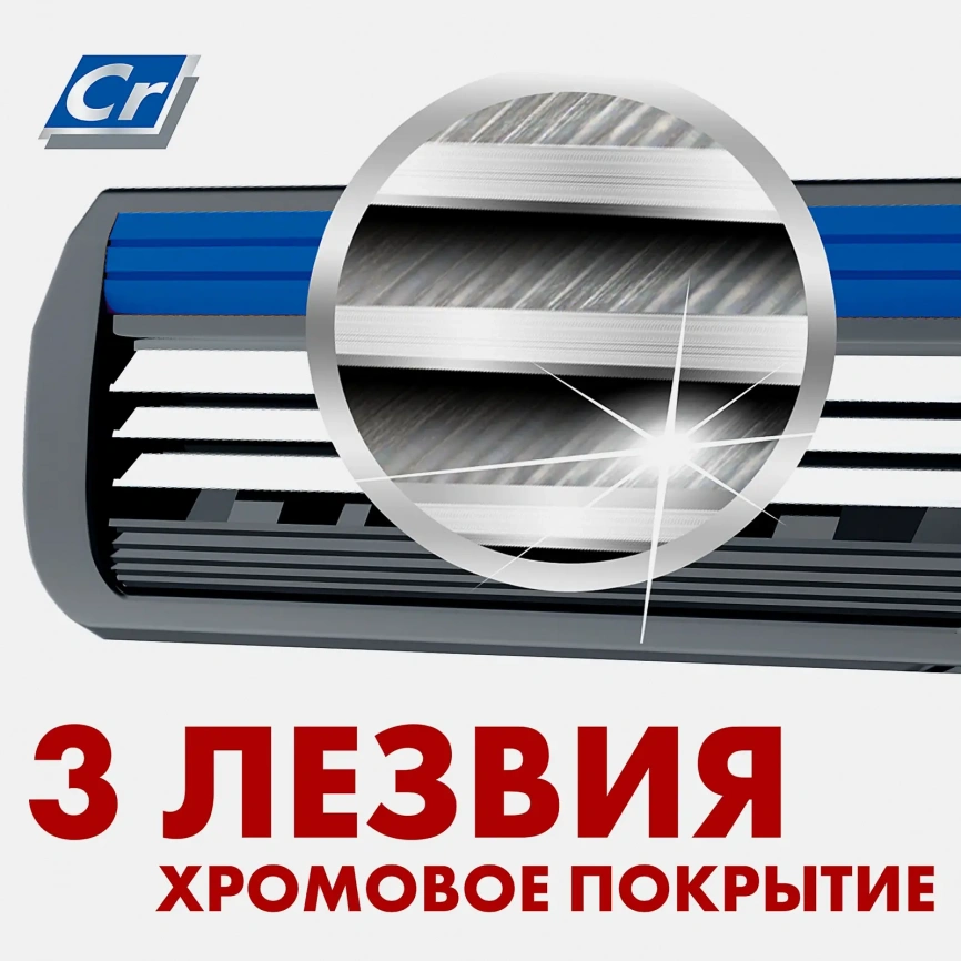 Бритва Zollider Hybrid 3 smart 3 лезвия + 4 кассеты фото 3