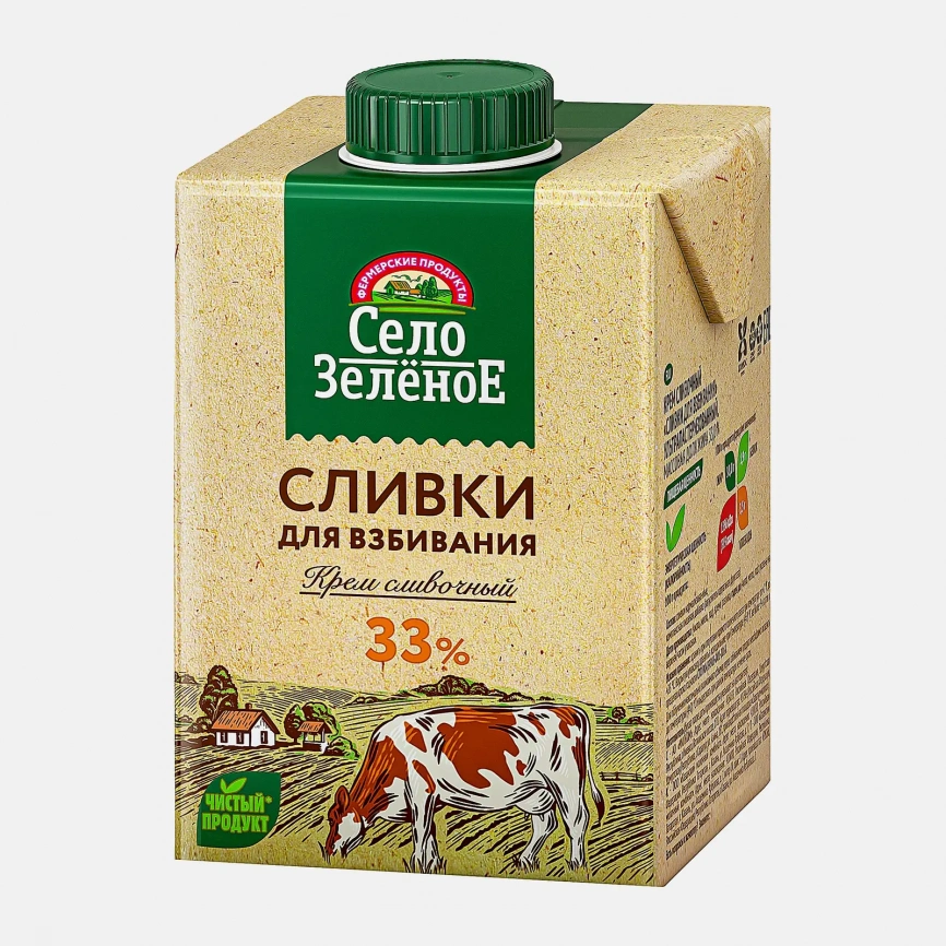 Сливки Село Зеленое для взбивания ультрапастеризованные 33% 500мл фото 2