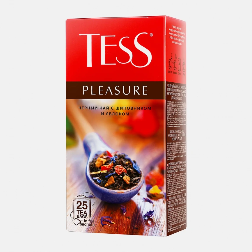 Чай черный Tess Pleasure с шиповником и яблоком 25пак*1.5г 37.5г фото 2