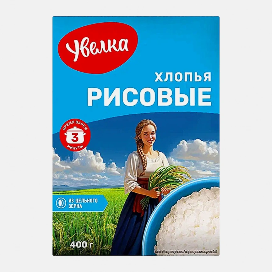 Хлопья Увелка рисовые 400г фото 1
