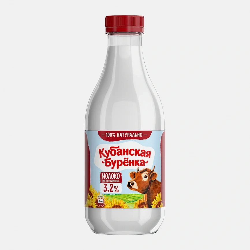 Молоко пастеризованное Кубанская Буренка 3.2% 1.4л фото 2