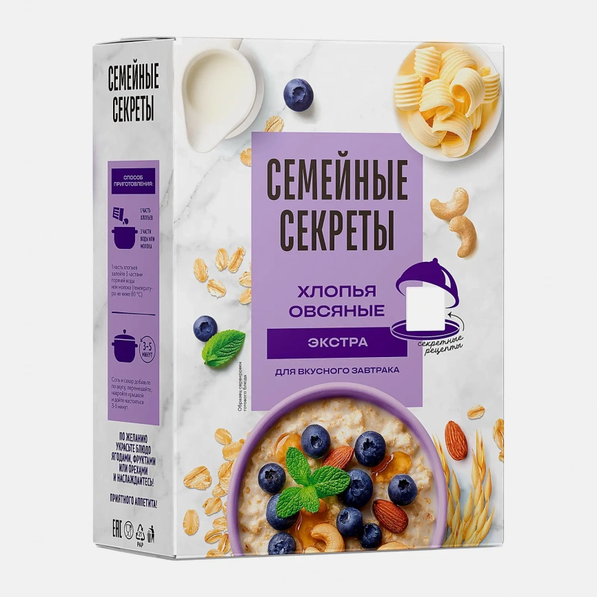 Хлопья овсяные Экстра Семейные Секреты 400г фото 2